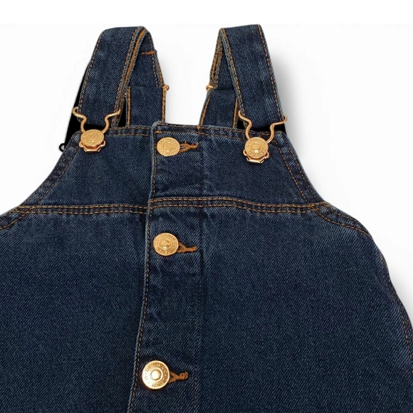 Denim Co Girls Overalls Jumper Jean Button Dress Size 4-5 Years - Picture 3 of 10